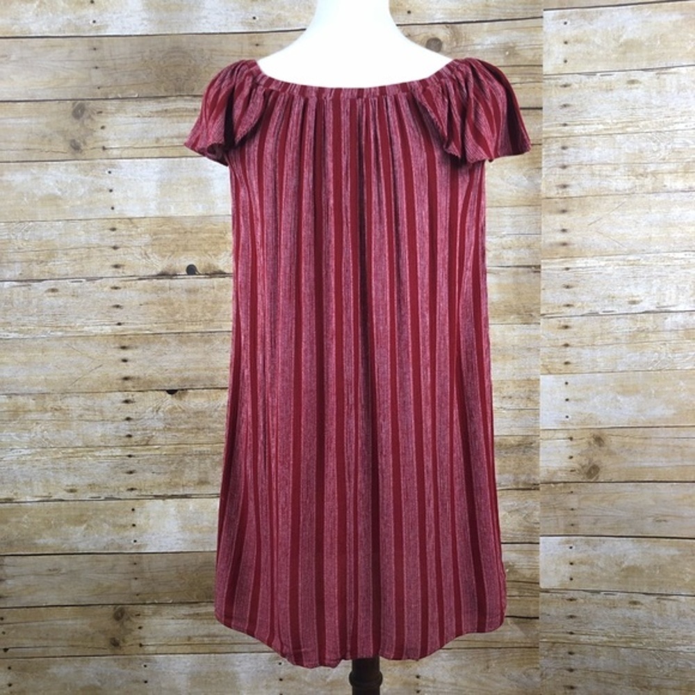Everly Red Stripped Cap Sleeve Tunic‎ Size S